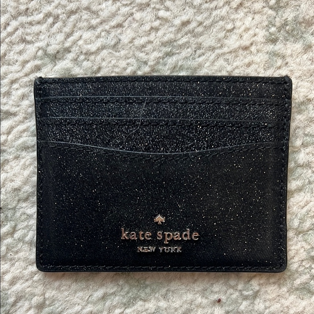 Kate Spade Black Glitter Card Holder